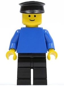 pln015G Blauwe torso, blauwe armen, zwarte benen, zwarte platte per gebruikt *0M0000
