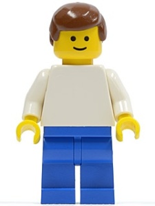 soc038G Voetballer witte/blauw Team Player 4 gebruikt *0M0000