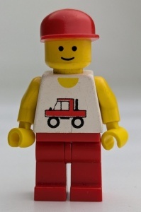 trc001G Trucker - rode benen, rode Cap gebruikt *0M0000