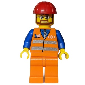 trn224 Oranje overal met veiligheidsstrepen, pet, baard en bril NIEUW *0M0000