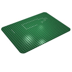 10px4-6G Basisplaat 24x32 sterk afgeronde hoek (classic) met witte stippen set 361 groen gebruikt *3K000