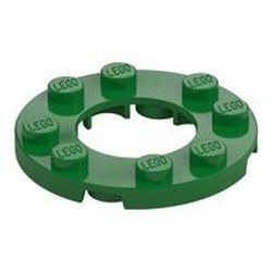 11833-6 Platte plaat 4x4 rond met 2X2 gat in midden groen NIEUW *5K0000