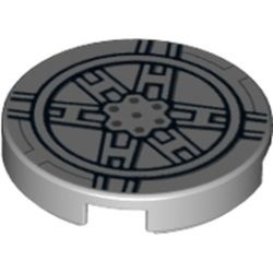 14769pb025-86 Tegel 2x2 rond met nopgat achterkant star Wars Fighter grijs, licht (blauwachtig) NIEUW *0L0T1