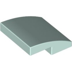 15068-152 Dakpan rond 2x2x2/3 geen noppen afgerond aqua, licht NIEUW *1B102
