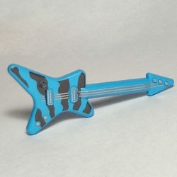 17356pb05-156 Guitaar stervormig met zebrastrepen blauw, middenazuur NIEUW *0L0000