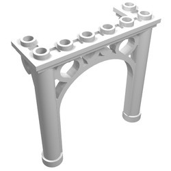 2145-1G Boog 2x6x5 met ornamenten wit gebruikt *
