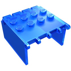 2337-14G Ruit 4x4x2 cockpit verlenging transparant donkerblauw gebruikt *1C001 - Img 1