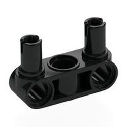 2393-11 Technic, Pin koppelaar Perpendicular 3L met 2 pinnen zwart NIEUW *0L0000