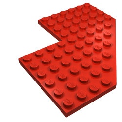 2401-5G Platte plaat 10x10 zonder hoek en 4x4 uitsnede rood gebruikt *3D0000