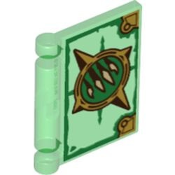 24093pb003-20 Boekkaft met cirkel, spikes, klauwen en highlights (Nexo Knights boek) transparant groen NIEUW *0D0000