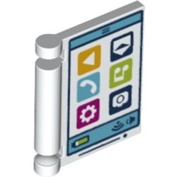 24093pb014-1 Boekkaft met tablet patroon wit NIEUW *0D0000