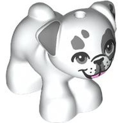 24111pb09-1 Hond, bulldog puppy met zwarte neus wit NIEUW *0D000