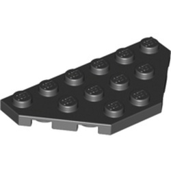 2419-11G Platte plaat 3x6 twee afgekapte hoeken zwart gebruikt *1G006