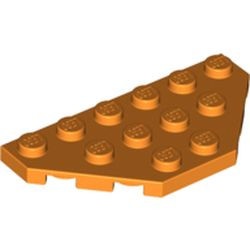 2419-4G Platte plaat 3x6 twee afgekapte hoeken oranje gebruikt *1G006