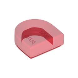 24246-17 Tegel 1x2 halve circel (Stadium) transparant rood NIEUW *5A077