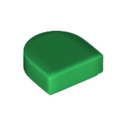 24246-6 Tegel 1x2 halve circel (Stadium) groen NIEUW *5A077