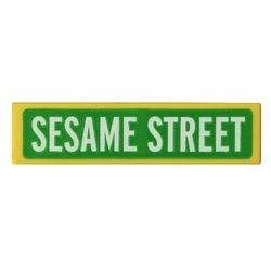 2431pb0647-3 Tegel 1x4 Sesame Street geel NIEUW *0K000