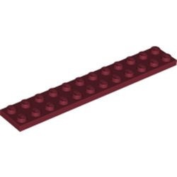 2445-59G Platte plaat 2x12 rood, donker gebruikt *1A036