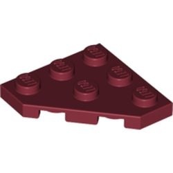 2450-59 Platte plaat 3x3 afgekapte hoek rood, donker NIEUW *5A017