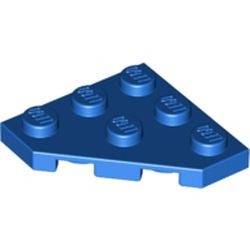 2450-7G Platte plaat 3x3 afgekapte hoek blauw gebruikt *1G009