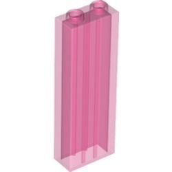 2454-50 Steen 1x2x5 transparant, donkerroze NIEUW *5K0000