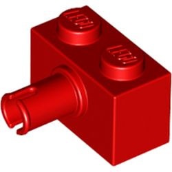 2458-5 Steen 1x2 met pin rood NIEUW *1B043