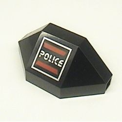 2468pb02-11G Paneel 3x3x6 hoek met Space Police 1 Logo links zwart gebruikt *