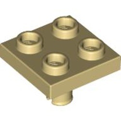 2476-2 Platte plaat 2x2 met pin aan onderzijde crème NIEUW *1B328