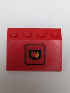 2513pb10-5G Spatbord 3x4 middengroot brandweer logo (Sticker) - Set 6525 rood gebruikt *5S070
