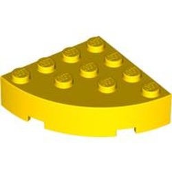 2577-3G Steen, 4x4 gebogen hoek massief geel gebruikt *1F022