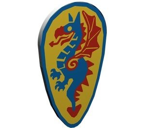 2586p4c-9G Schild ovaal blauw/rode draak lichtgrijs (klassiek) gebruikt *0L0000
