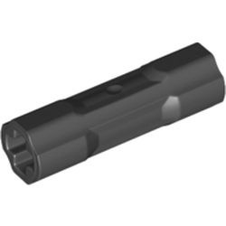 26287-11 Technic, As koppelaar lengte 3 (buis) midden rond, einden ribbels zwart NIEUW *1A074