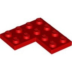 2639-5G Platte plaat 4x4 hoek rood gebruikt *1L227