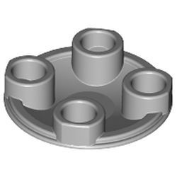 2654-86G Platte plaat 2x2 rond afgeronde bodem grijs, licht (blauwachtig) gebruikt *1B336