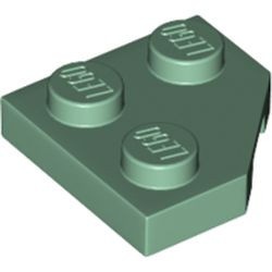 26601-48 Wig plaat 2x2 afgekapt hoekje groen, zandkleurig NIEUW *1B353