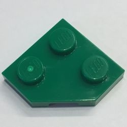26601-6 Wig plaat 2x2 afgekapt hoekje groen NIEUW *1B353