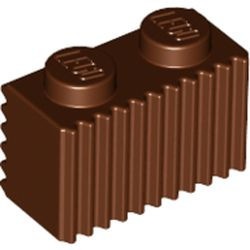 2877-88 Steen met grill horizontaal/andere kant verticaal bruin, roodachtig NIEUW *1B041