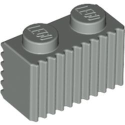 2877-9G Steen met grill horizontaal/andere kant verticaal lichtgrijs (klassiek) gebruikt *1R010