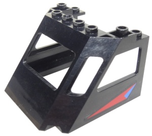 2917pb01-11G Trein neus Top met rood en blauw patroon (Stickers) (PAKKETPOST) zwart gebruikt *5S023