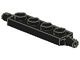 2926-11G Platte plaat 1x4 met wielhouders zwart gebruikt *6K09