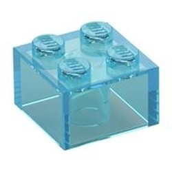 3003-15 Steen 2x2 transparant lichtblauw NIEUW *5K0000