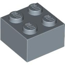 3003-55G Steen 2x2 blauw, zandkleurig gebruikt *1A053