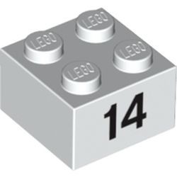 3003pb048-1 Steen 2x2 opdruk 14 wit NIEUW *5K0000