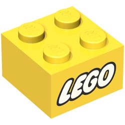 3003px3-3G Steen 2x2 LEGO met gesloten O geel gebruikt *5V10-01