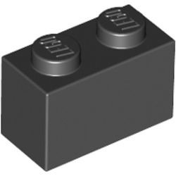 3004-11G Steen 1x2 zwart gebruikt *1A007