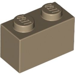 3004-69G Steen 1x2 crème,donker gebruikt *1A010