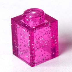 3005-100 Steen 1x1 roze, donkerglitter NIEUW *1B003