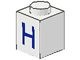 3005-H-1G Steen 1x1 met letter H wit gebruikt *5V01-07