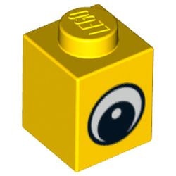 3005pb011-3G Steen 1x1 oog met pupil geel NIEUW *