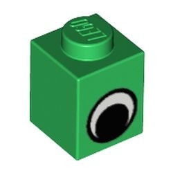 3005pe1-6G Steen 1x1 oog (rond) groen gebruikt *5V01-04